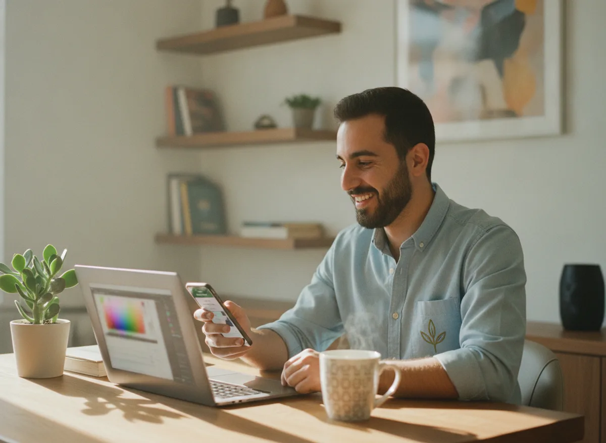 Illustration of a freelancer receiving a payment notification